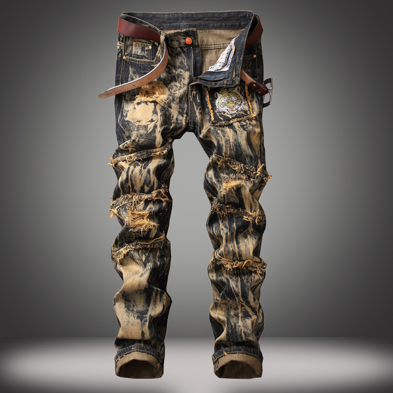 Retro Track Pant - American Vintage Straight-leg Jeans for Men,