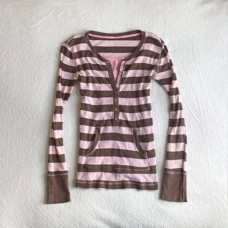 Winter T-shirt Stripe Fake 2Pi - огляд і ціна Vintage Fashion Korea